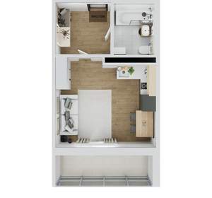 Студия квартира, вторичка, 25м2, 1/14 этаж