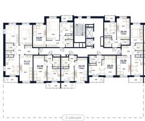 3-к квартира, строящийся дом, 77м2, 13/16 этаж