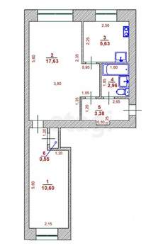 2-к квартира, вторичка, 41м2, 2/4 этаж