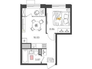 2-к квартира, вторичка, 31м2, 16/24 этаж