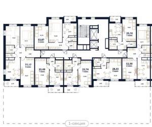 1-к квартира, строящийся дом, 35м2, 7/16 этаж