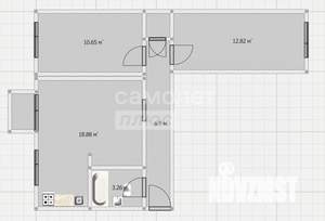 3-к квартира, вторичка, 54м2, 2/3 этаж