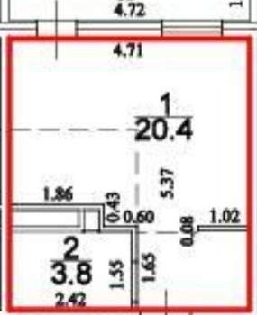 Студия квартира, вторичка, 29м2, 8/8 этаж