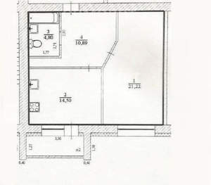 1-к квартира, вторичка, 50м2, 3/5 этаж