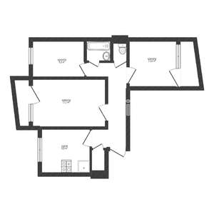 3-к квартира, вторичка, 66м2, 5/5 этаж