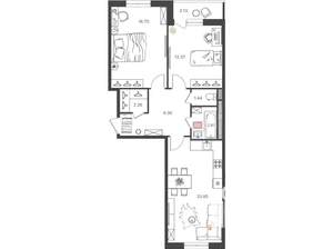 3-к квартира, вторичка, 66м2, 4/16 этаж
