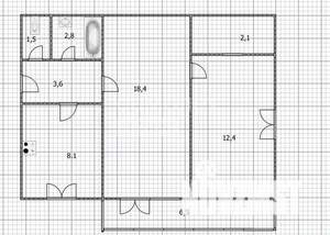 2-к квартира, вторичка, 50м2, 3/12 этаж