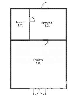 Студия квартира, вторичка, 12м2, 4/5 этаж
