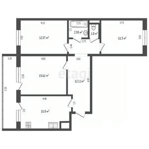 3-к квартира, вторичка, 65м2, 10/10 этаж