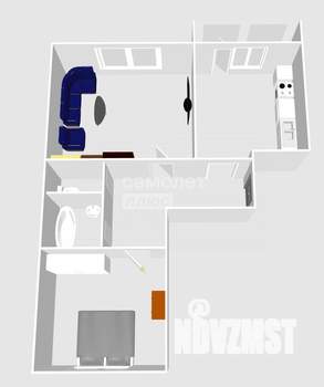 2-к квартира, вторичка, 52м2, 2/3 этаж