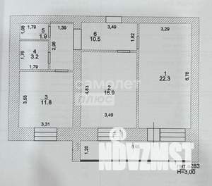 2-к квартира, вторичка, 68м2, 2/12 этаж