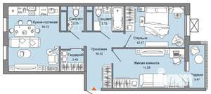 3-к квартира, вторичка, 64м2, 7/9 этаж