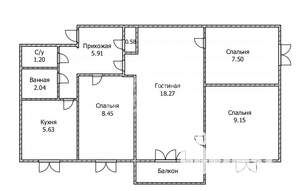 4-к квартира, вторичка, 59м2, 1/5 этаж