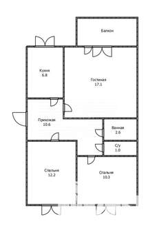 3-к квартира, вторичка, 63м2, 5/5 этаж