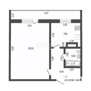 1-к квартира, вторичка, 36м2, 3/9 этаж