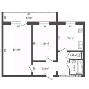 2-к квартира, вторичка, 56м2, 20/23 этаж