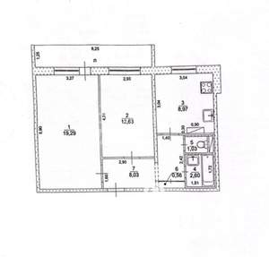 2-к квартира, вторичка, 53м2, 4/9 этаж