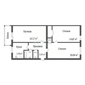 3-к квартира, вторичка, 63м2, 5/5 этаж