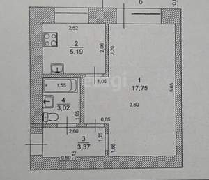 1-к квартира, вторичка, 30м2, 3/3 этаж
