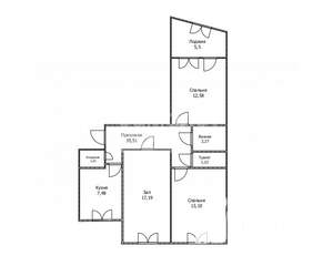 3-к квартира, вторичка, 66м2, 7/9 этаж