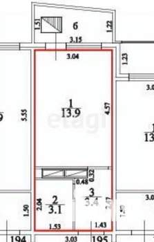 Студия квартира, вторичка, 20м2, 11/16 этаж