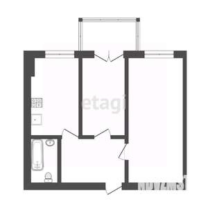 2-к квартира, вторичка, 45м2, 3/3 этаж