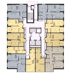 2-к квартира, сданный дом, 63м2, 13/24 этаж