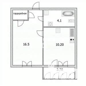 1-к квартира, вторичка, 36м2, 4/10 этаж