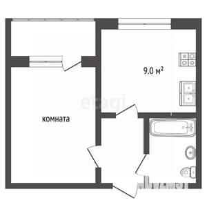 1-к квартира, вторичка, 31м2, 9/9 этаж