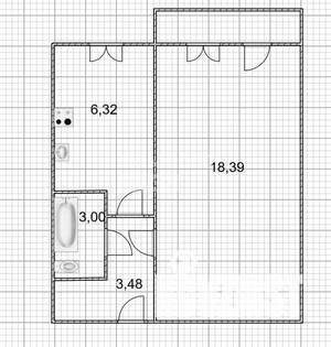1-к квартира, вторичка, 33м2, 7/9 этаж