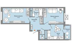 2-к квартира, вторичка, 56м2, 3/9 этаж