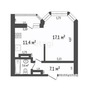 1-к квартира, вторичка, 39м2, 23/24 этаж