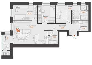 3-к квартира, вторичка, 80м2, 5/9 этаж