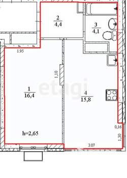 2-к квартира, вторичка, 41м2, 12/17 этаж