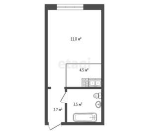 Студия квартира, вторичка, 21м2, 9/16 этаж