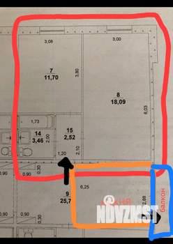 2-к квартира, вторичка, 44м2, 8/9 этаж