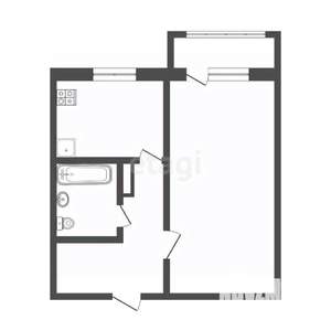 1-к квартира, вторичка, 30м2, 5/5 этаж