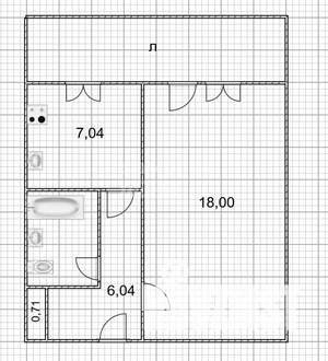 1-к квартира, вторичка, 35м2, 8/10 этаж
