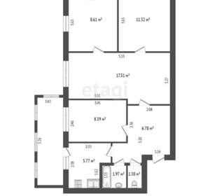 4-к квартира, вторичка, 62м2, 1/5 этаж