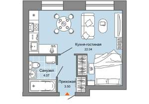 Студия квартира, вторичка, 30м2, 4/9 этаж
