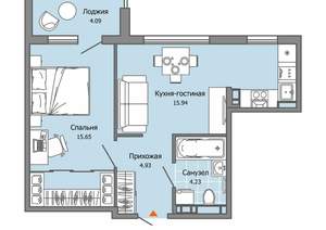 1-к квартира, вторичка, 43м2, 3/8 этаж