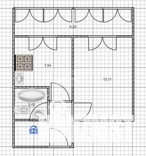 1-к квартира, вторичка, 30м2, 1/6 этаж