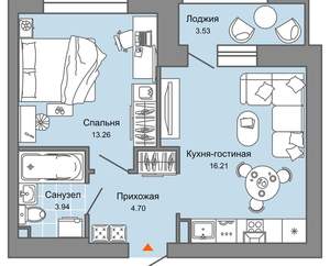 Студия квартира, вторичка, 29м2, 6/9 этаж