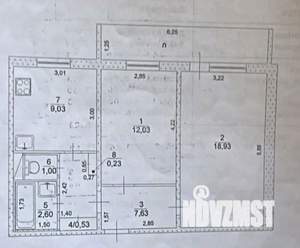 2-к квартира, вторичка, 52м2, 9/9 этаж
