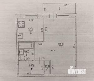 1-к квартира, вторичка, 31м2, 5/5 этаж