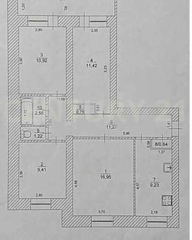 4-к квартира, вторичка, 75м2, 9/9 этаж