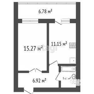 1-к квартира, вторичка, 36м2, 4/9 этаж