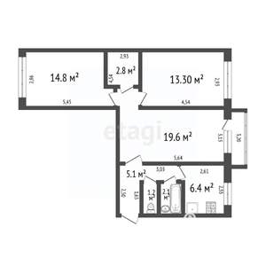 3-к квартира, вторичка, 65м2, 3/5 этаж