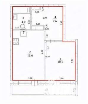 1-к квартира, вторичка, 37м2, 22/24 этаж