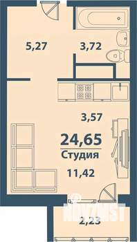 1-к квартира, строящийся дом, 25м2, 4/77 этаж